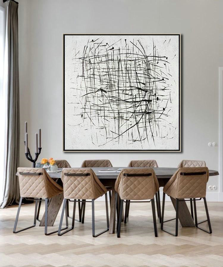 Large Abstract Painting,Oversized Minimal Painting On Canvas - Acrylic Painting On Canvas